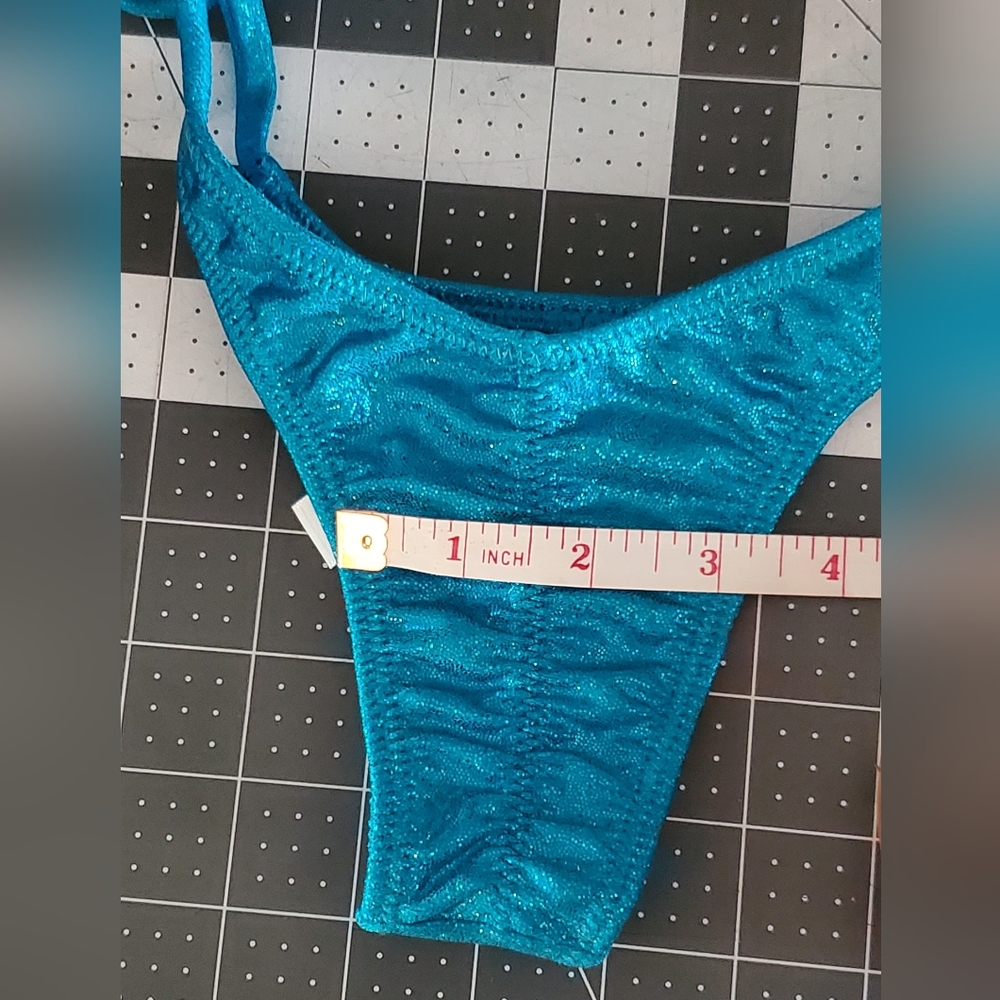 Turquoise Spandex Bikini B/C Cup (Competition, Posing Practice, Photo Shoot) View 3